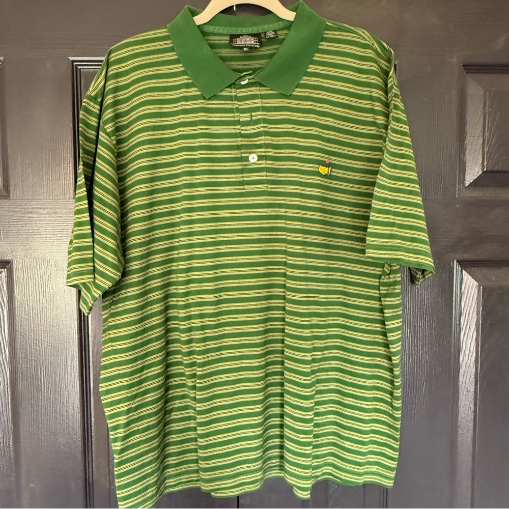 Masters Green Striped Polo Shirt
